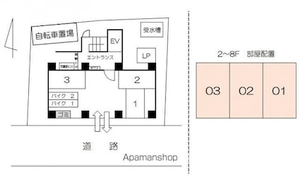 ファレーリア[1DK/30.36m2]の配置図