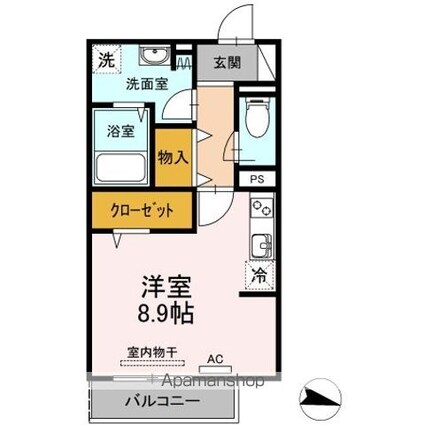 フレッチェ・ボスコⅡ（２）[1R/30.2m2]の間取図