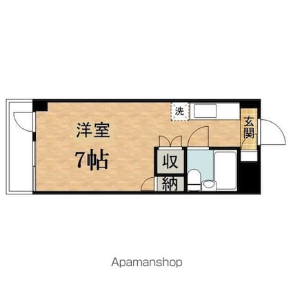 フラット永山[1R/19.8m2]の間取図