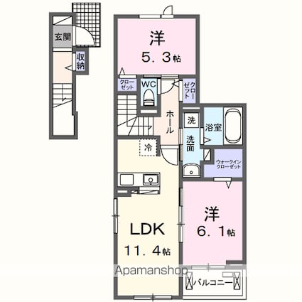 シャルマン酒門Ⅲ[2LDK/59.66m2]の間取図