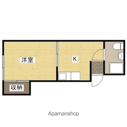 ＴＢＳ西平塚ビル[1K/24m2]の間取図
