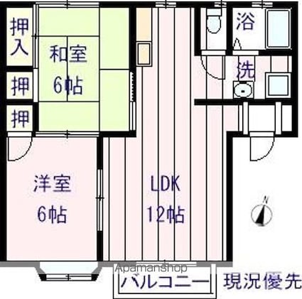 サンパティークＳ[2LDK/52.69m2]の間取図