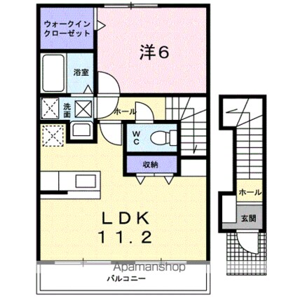 和歌山県和歌山市鳴神[1LDK/46.28m2]の間取図