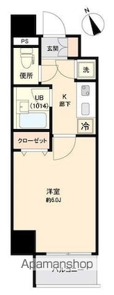 フォレシティ門前仲町[1K/20.44m2]の間取図