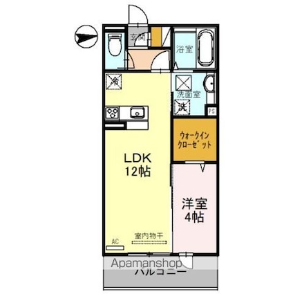 和歌山県和歌山市黒田[1LDK/41.67m2]の間取図