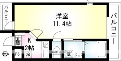ルピナス・コート[1K/29.2m2]の間取図