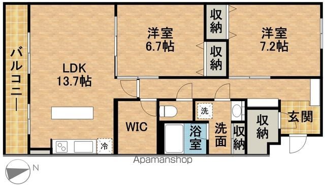 浜松市中央区 5階建 築8年の間取り写真