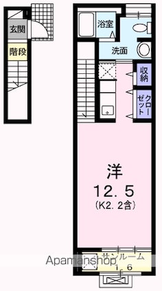 東京都福生市加美平１丁目[1R/35.58m2]の間取図