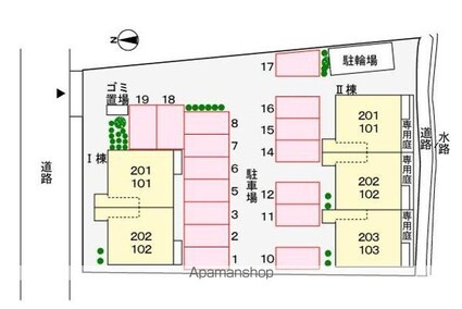 グレイス・フル・エンブレスＧⅡ[2DK/51.36m2]の配置図