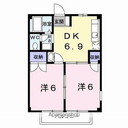 メゾン竹内[1LDK/40.04m2]の間取図