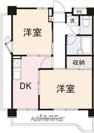 栗林ハイツ[2DK/36.33m2]の間取図