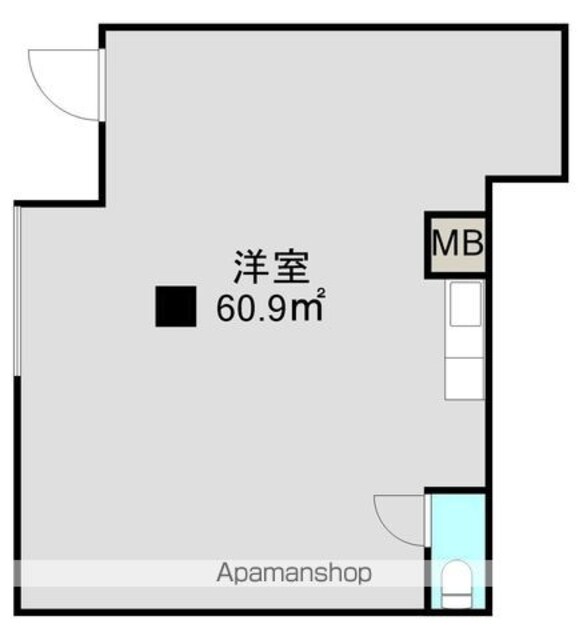 スカイパレス真砂１Ｆ２号[店舗/58.32m2]の間取図