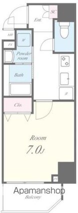 セナリオフォルム錦糸町[1K/25.68m2]の間取図