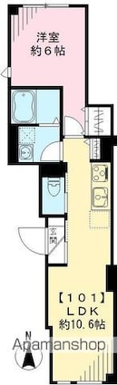 ハレレア[1LDK/37.61m2]の間取図
