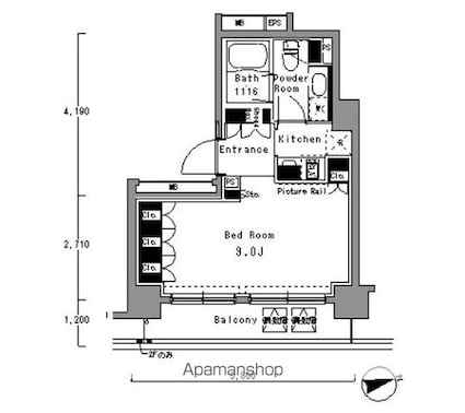 パークアクシス渋谷桜丘ウエスト[1K/29.45m2]の間取図