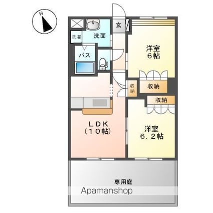 ウィステリア[2LDK/51.66m2]の間取図