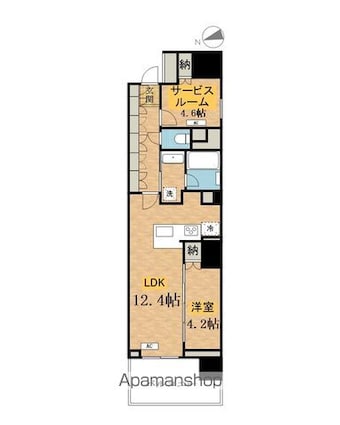 ラグゼナ八王子寺町[1LDK/52.54m2]の間取図