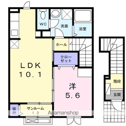 ジュネス　アイ[1LDK/44.21m2]の間取図