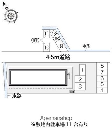 レオパレス田園[1K/23.18m2]の配置図