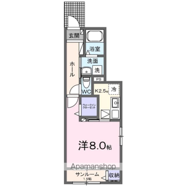 ラ・メール[1K/33.2m2]の間取図
