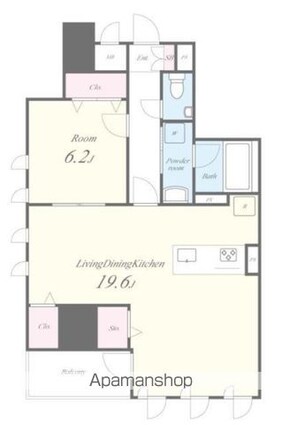 トラッド日本橋人形町[1LDK/61.64m2]の間取図