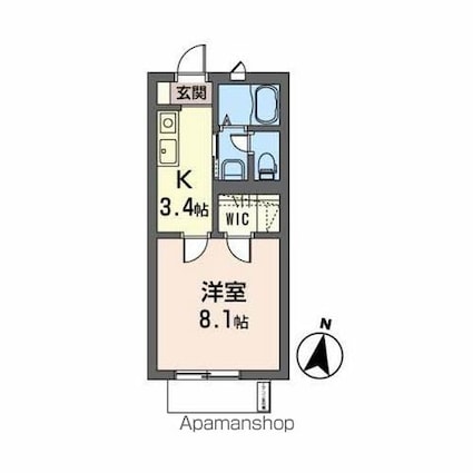 アーバンクラーク[1K/28.2m2]の間取図