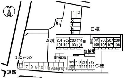 岡山県倉敷市連島町西之浦[1K/24.81m2]の配置図