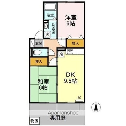 セジュールミキ　Ｂ棟[2DK/50.38m2]の間取図