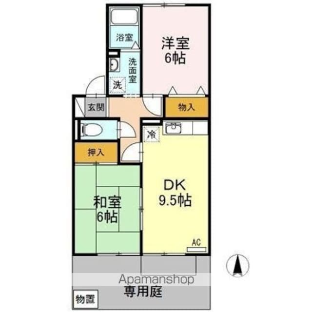 岐阜県岐阜市中１丁目[2DK/50.38m2]の間取図