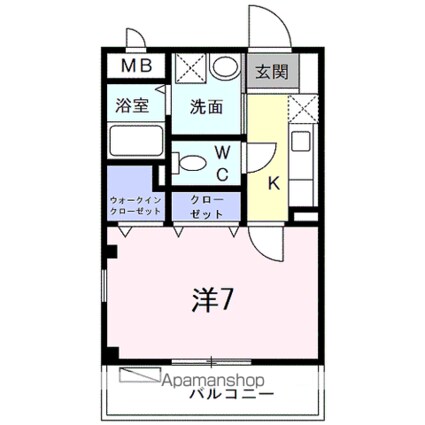 シャン・ド・フルール[1K/25.32m2]の間取図