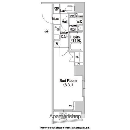 コンフォリア押上[1K/27.3m2]の間取図