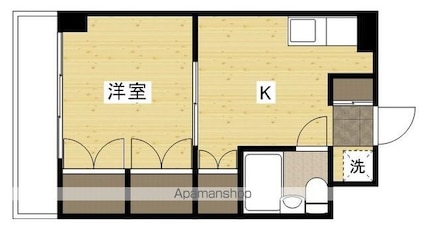 広島県広島市西区天満町[1K/26.46m2]の間取図