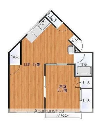 レクセラ上福岡[1LDK/43.58m2]の間取図