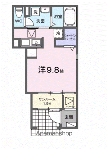 上月ハイツ[1R/29.4m2]の間取図
