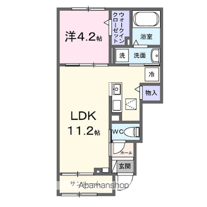 クルールＥ[1LDK/40m2]の間取図