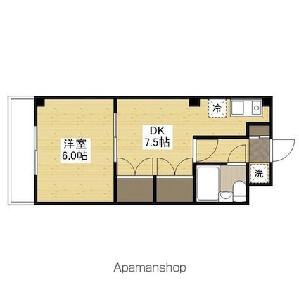 広島県広島市西区天満町[1DK/37.38m2]の間取図