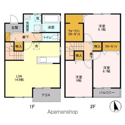 ドエルコート里吉　Ｃ[3LDK/83.98m2]の間取図
