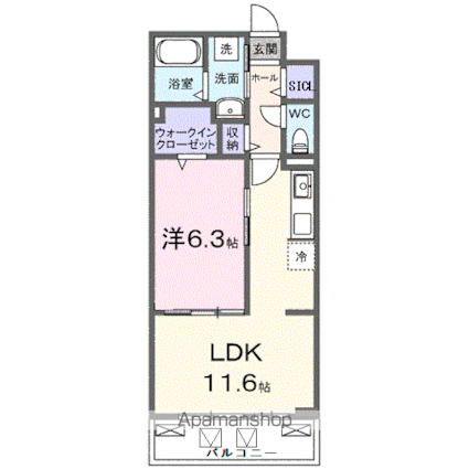 リルーム　東近江[1LDK/42.59m2]の間取図