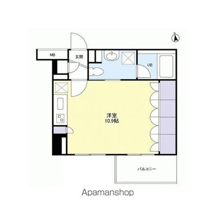 東京都新宿区新宿１丁目[1R/30.3m2]の間取図