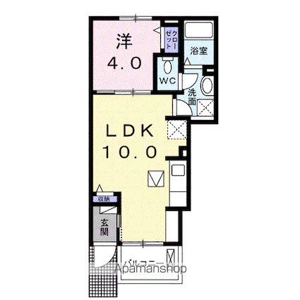 メゾン・リヴィエール[1LDK/32.44m2]の間取図
