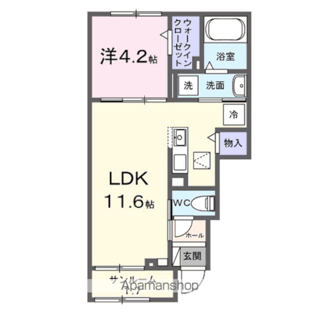 シャルマン　シャトー・ｉ[1LDK/40.1m2]の間取図