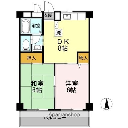 コーポメルヘン[2DK/40.95m2]の間取図