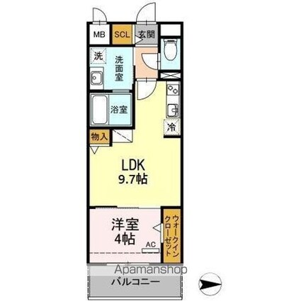 ロイヤルスクエア徳川[1LDK/36.82m2]の間取図