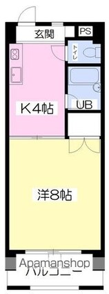 ｓｅｌｅコート１番館[1K/27m2]の間取図