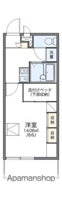 レオパレスプレミール東本浦[1K/23.18m2]の間取図