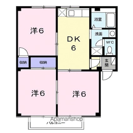 サンハイツ中須Ａ[3DK/52.53m2]の間取図