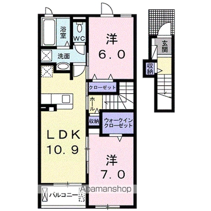 ルミエール　ＫＡＷＡＩ[2LDK/59.14m2]の間取図