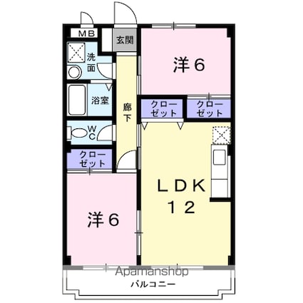 パーク　マリッチ[2LDK/56.07m2]の間取図