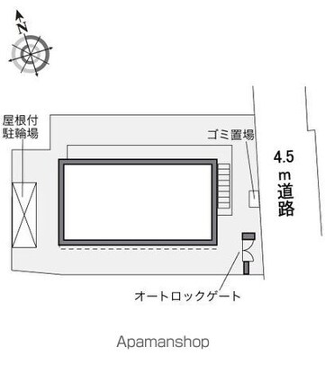 レオパレスミストラル西国分寺[1K/19.46m2]の配置図