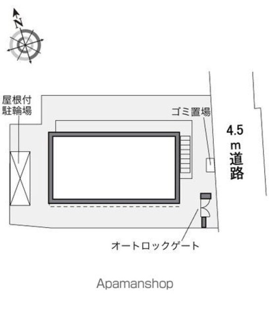レオパレスミストラル西国分寺[1K/19.46m2]の配置図